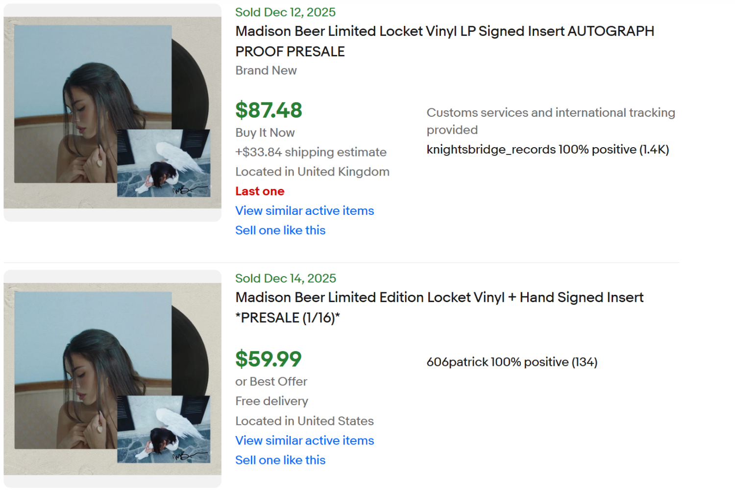 Madison Beer Signed Locket Vinyl eBay