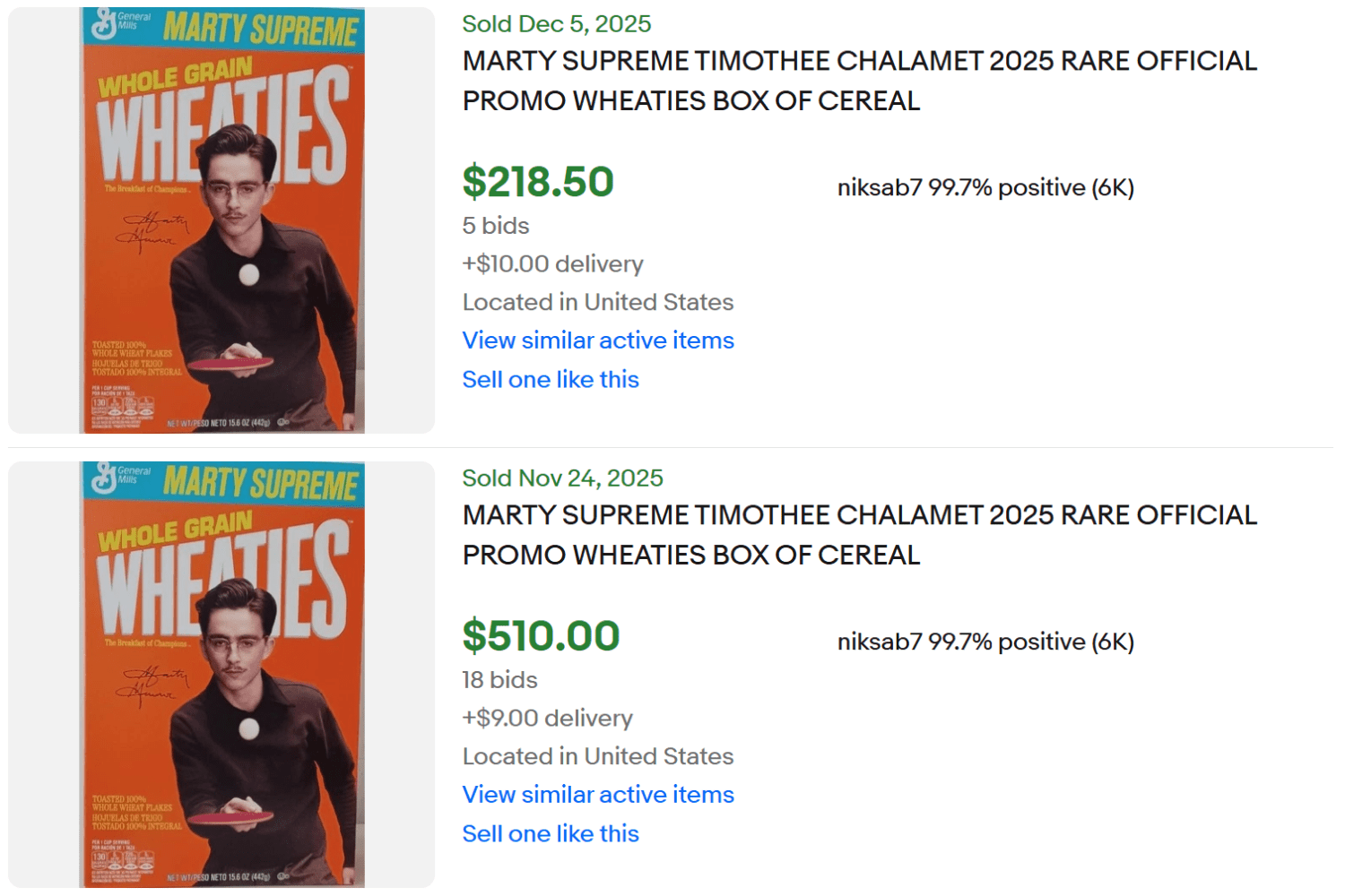 Marty Supreme Wheaties Box for Sale