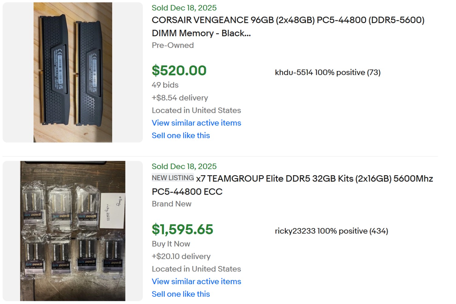 DDR5 Ram for Sale December 2025