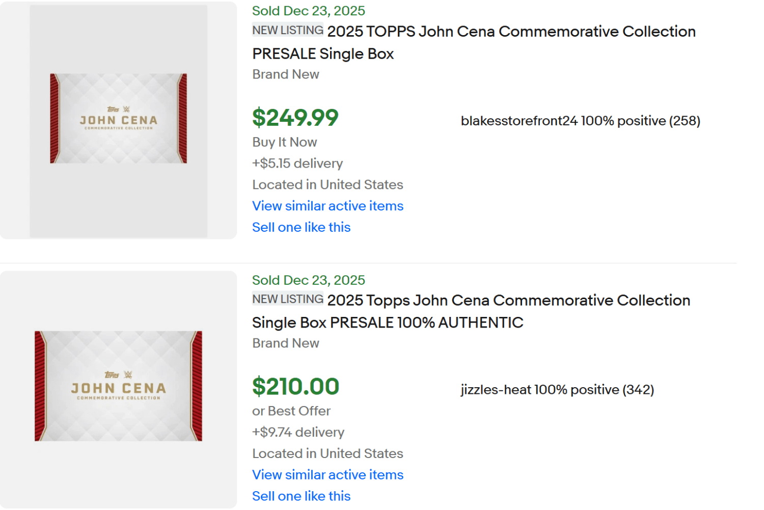 Topps John Cena Commemorative for Sale