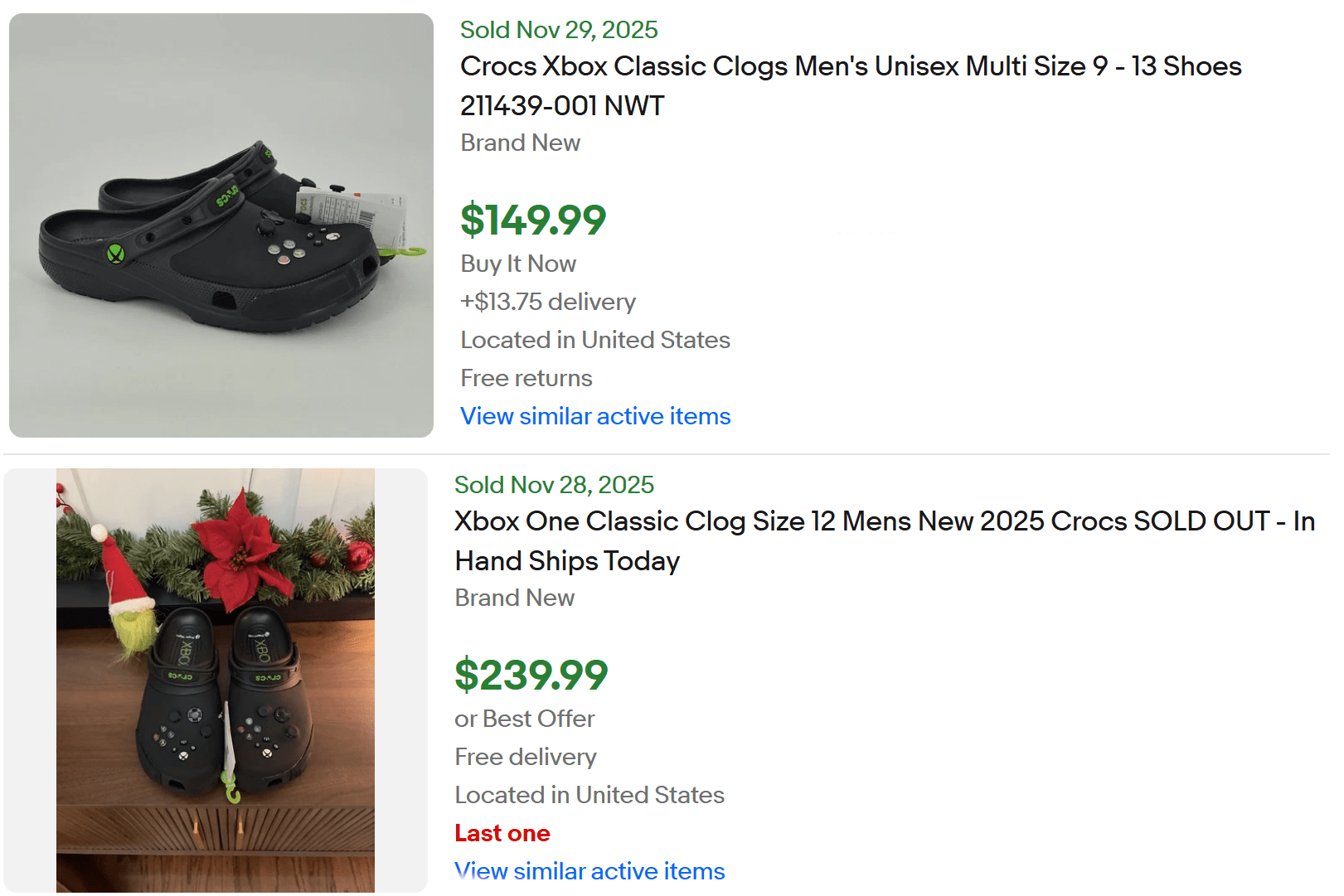 Microsoft Xbox Classic Crocs for Sale
