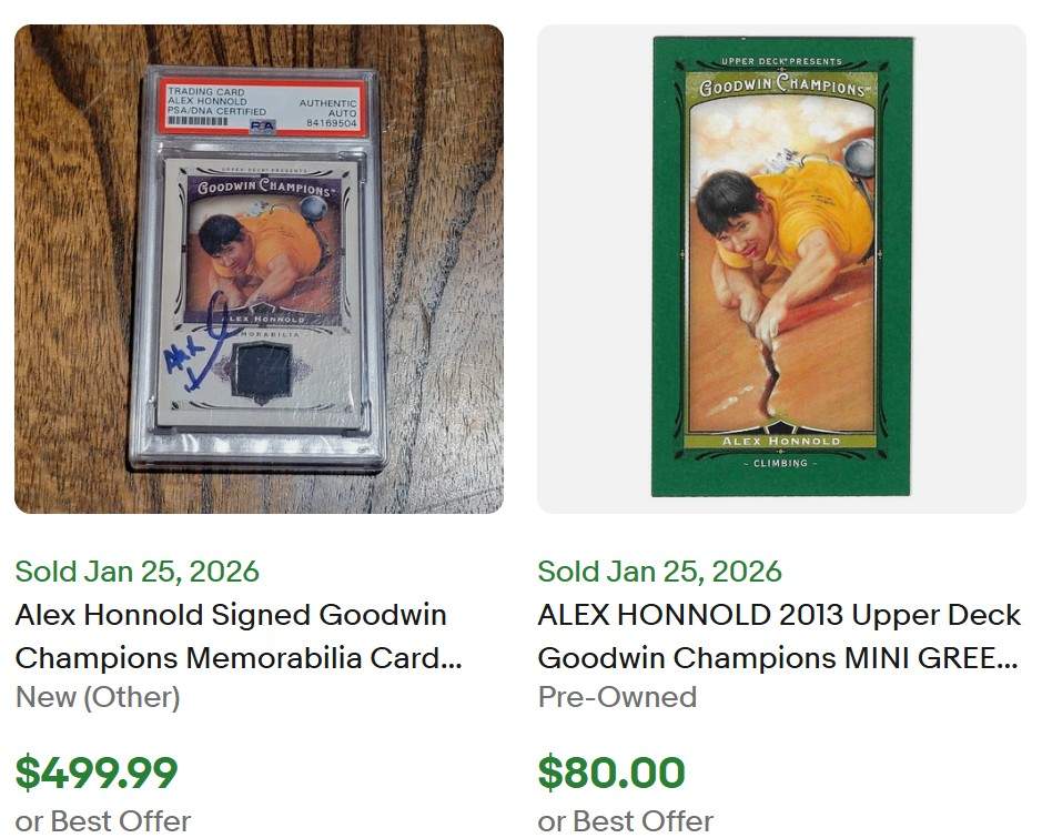 Alex Honnold Signed Card for Sale