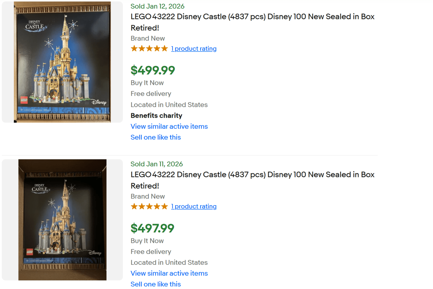 LEGO 43222 Disney Castle for Sale