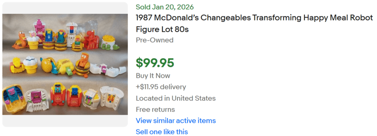 McDonalds Changeables Happy Meal for Sale