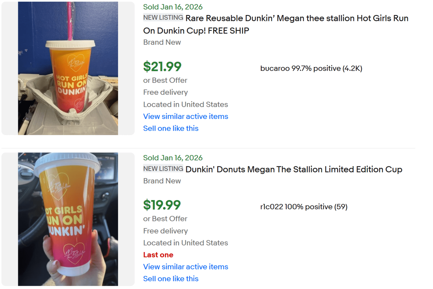 Megan Stallion Dunkin Cup for Sale