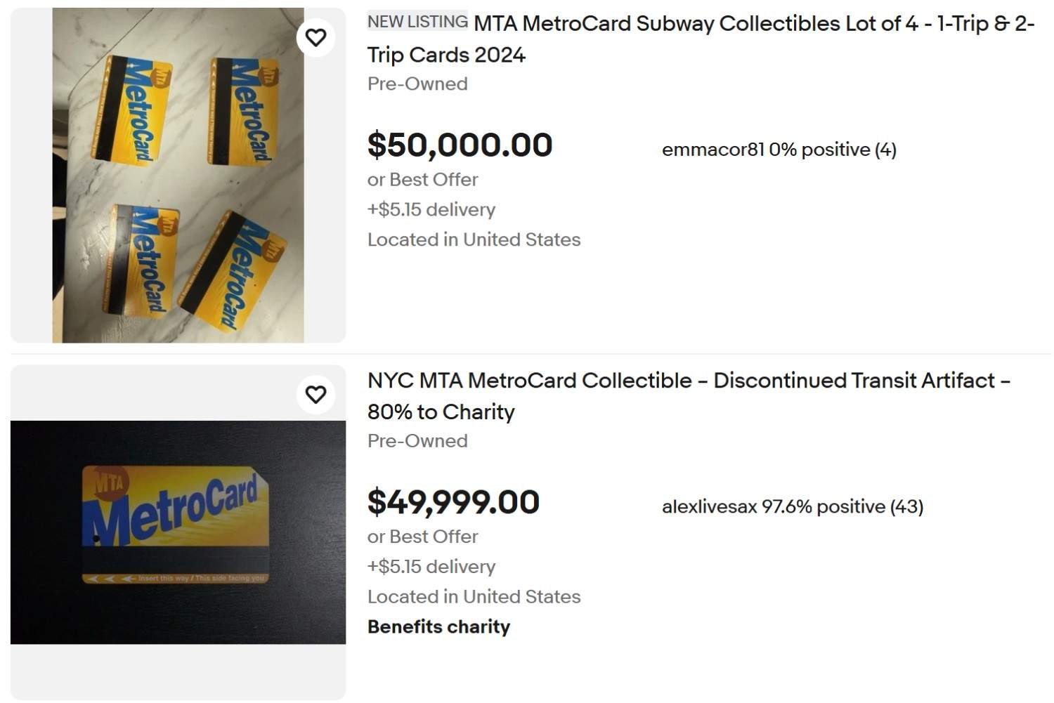 2025 Expired MetroCard for Sale Discontinued