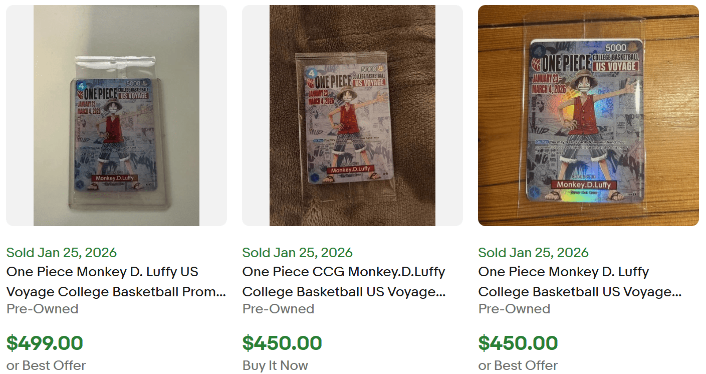 Monkey Luffy Basketball Card for Sale