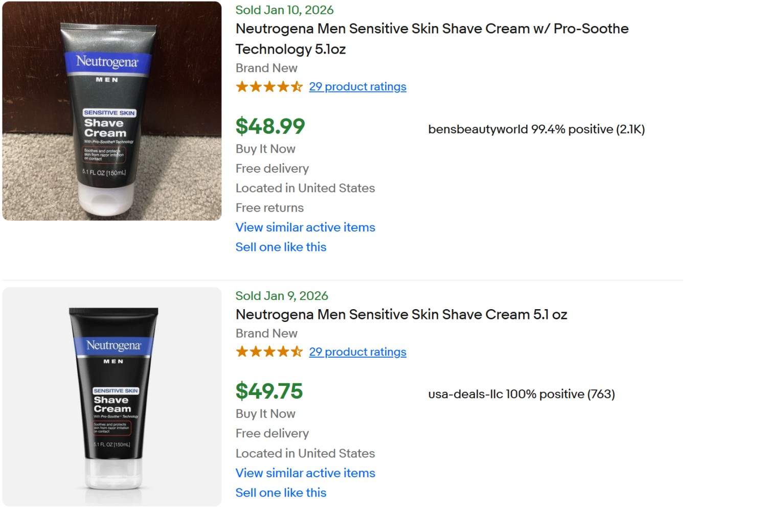 Neutrogena Sensitive Skin Shave for Sale