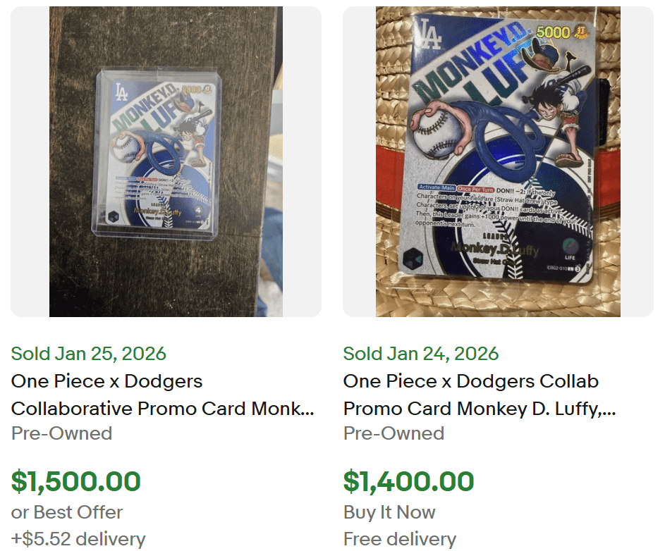 One Piece Dodgers Card for sale