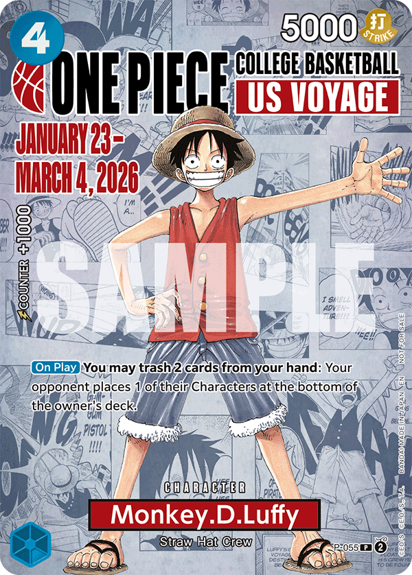 Monkey.D.Luffy Basketball Card One Piece