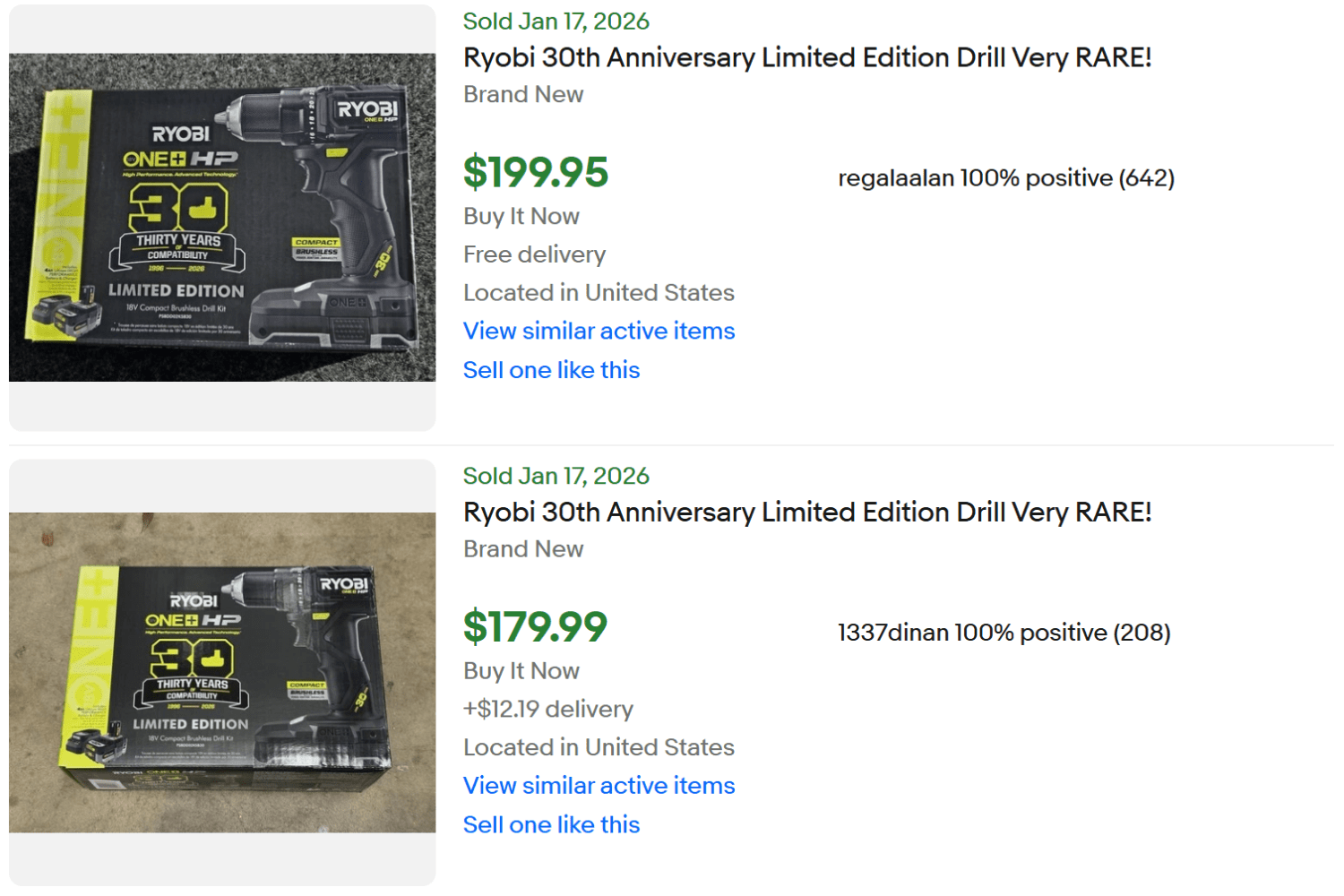 Ryobi Anniversary Blackout Drill for Sale