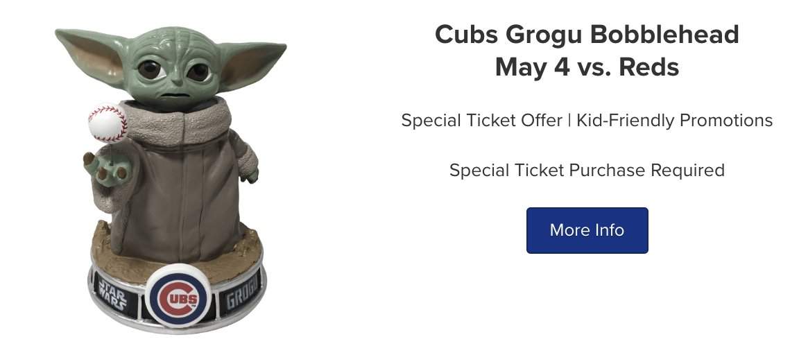 Chicago Cubs Grogu Bobblehead