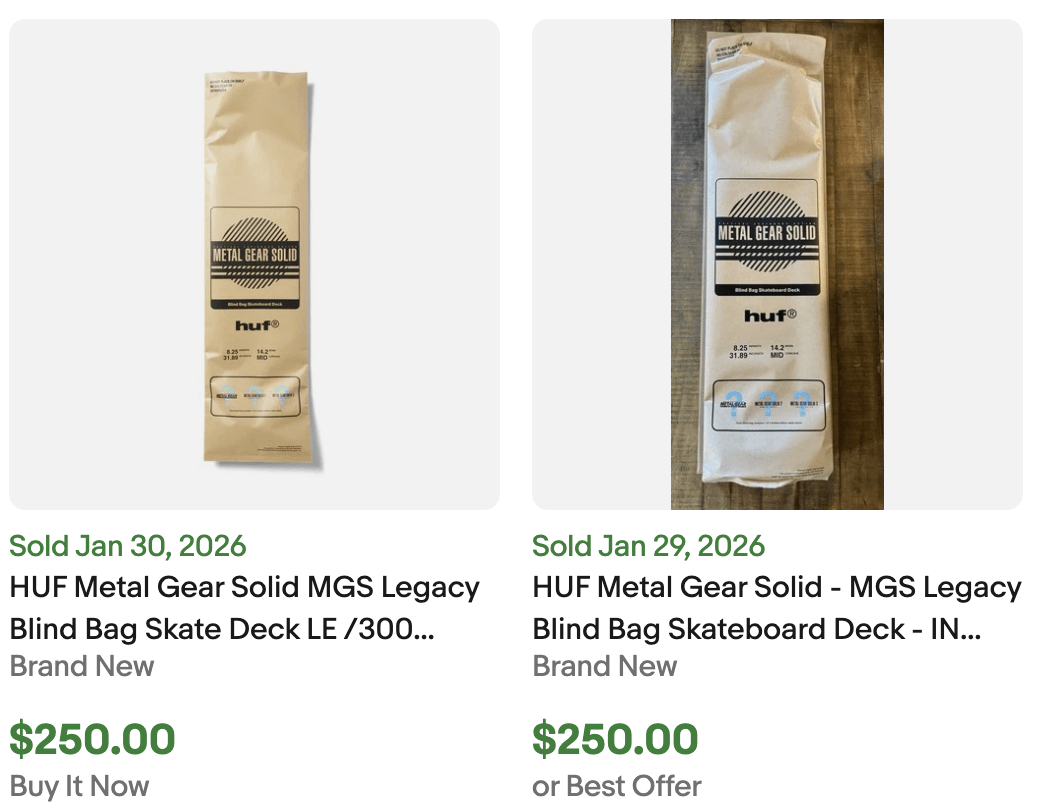 HUF Metal Gear Skateboard for Sale