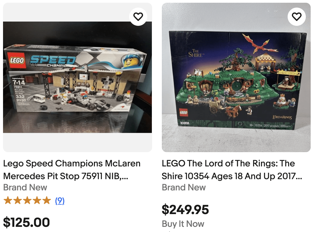 LEGO sets listed for sale on eBay