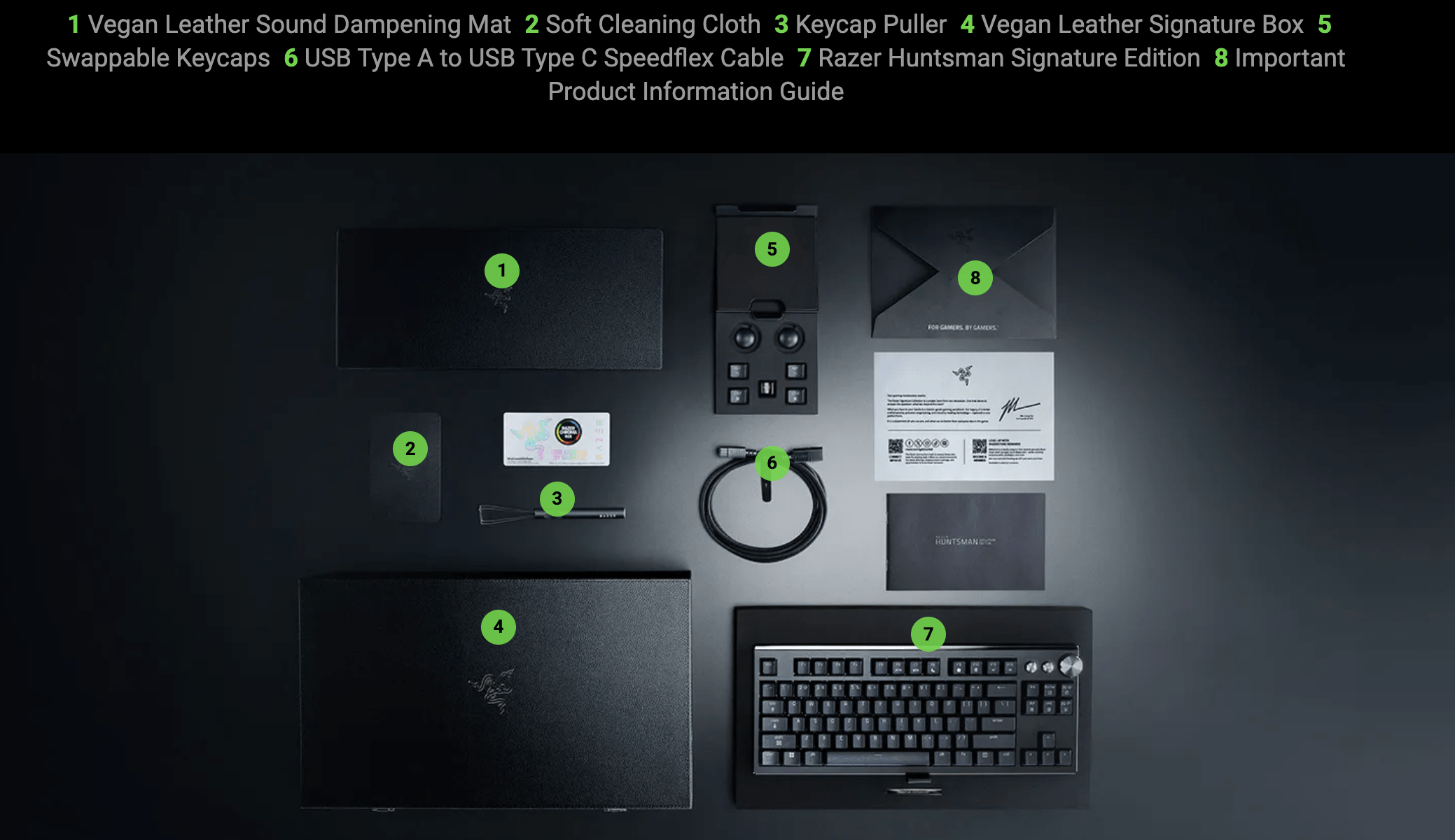 Razer Huntsman Signature Edition Contents
