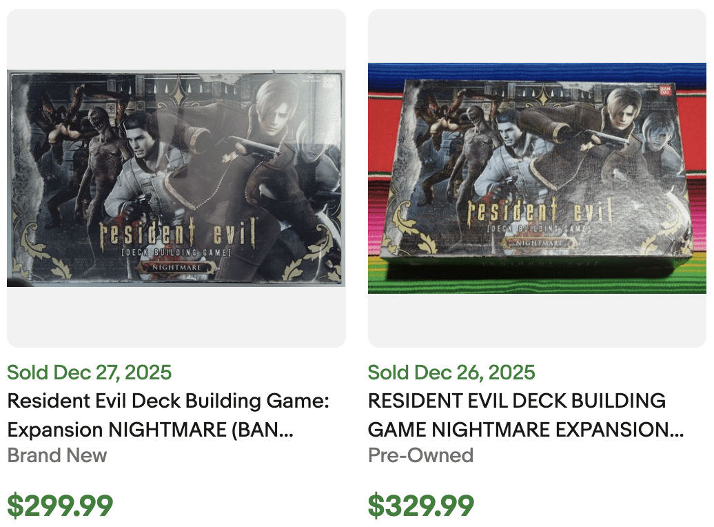 Resident Evil Nightmare Cards for Sale