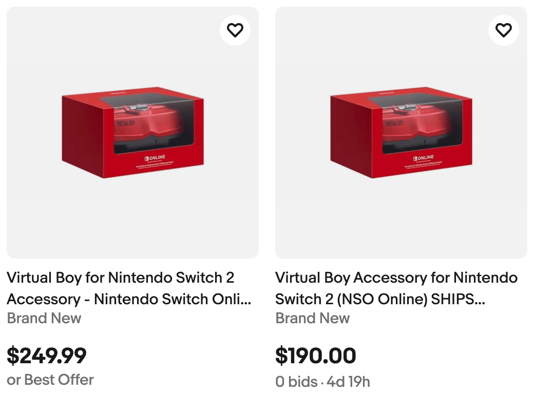 Nintendo Switch Virtual Boy for Sale