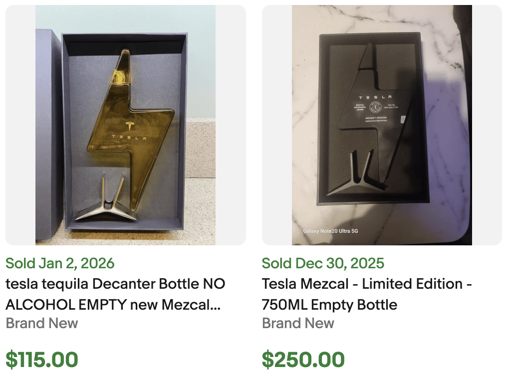 Tesla Mezcal Tequila Bottle for Sale