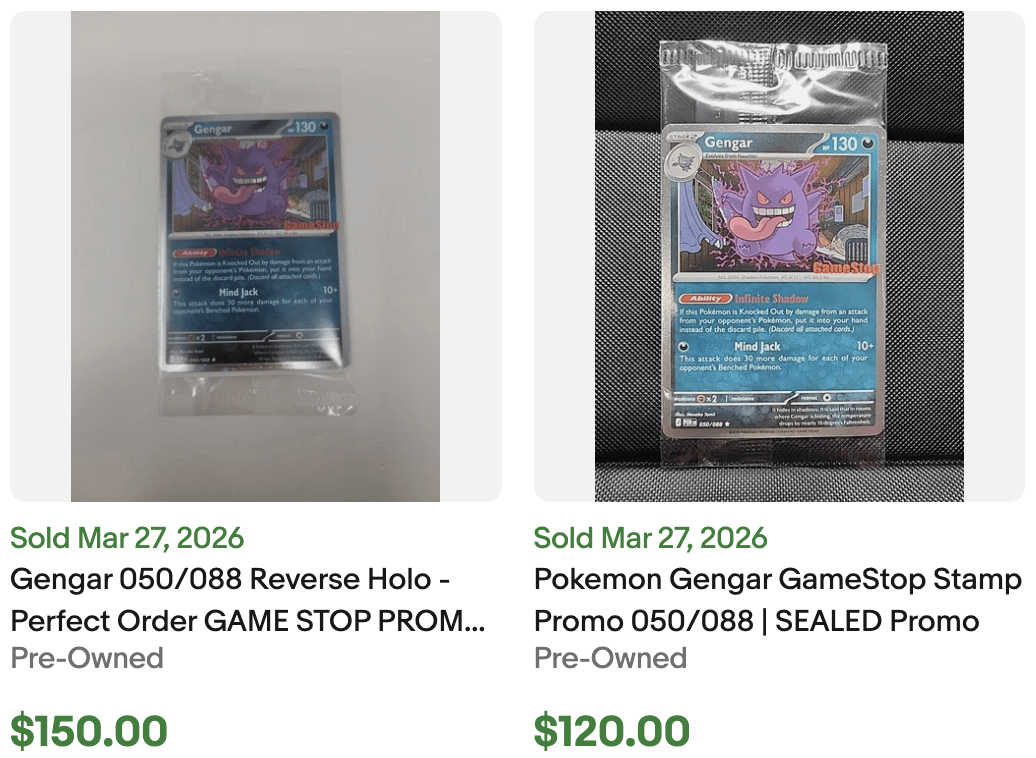 GameStop Gengar Promo Card for Sale
