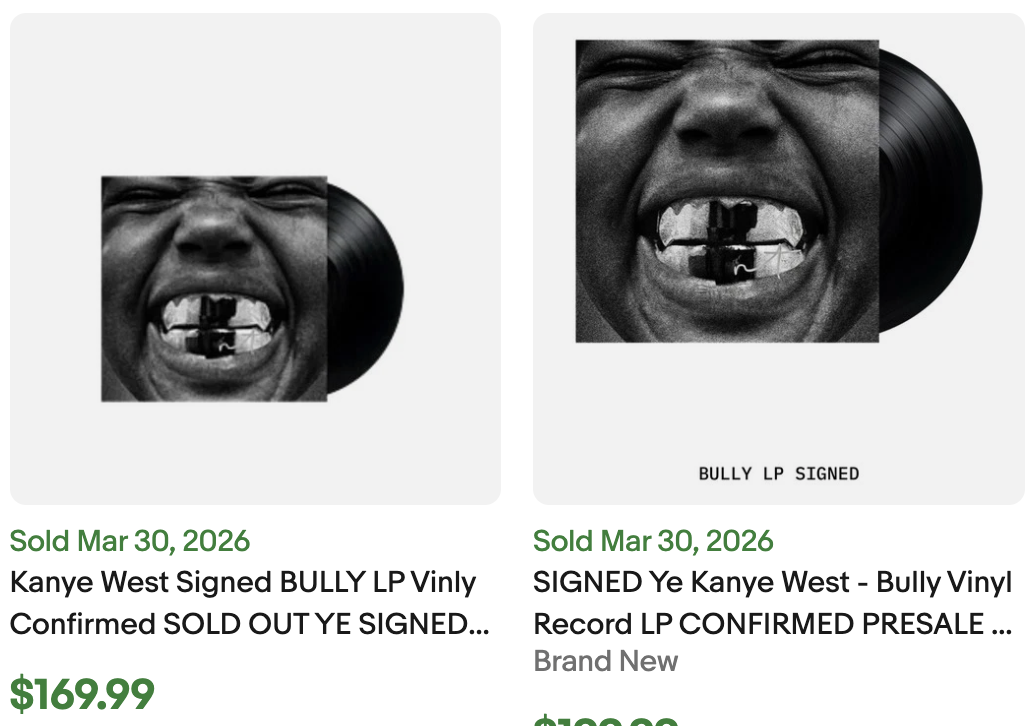 Kanye Bully Signed Vinyl for Sale
