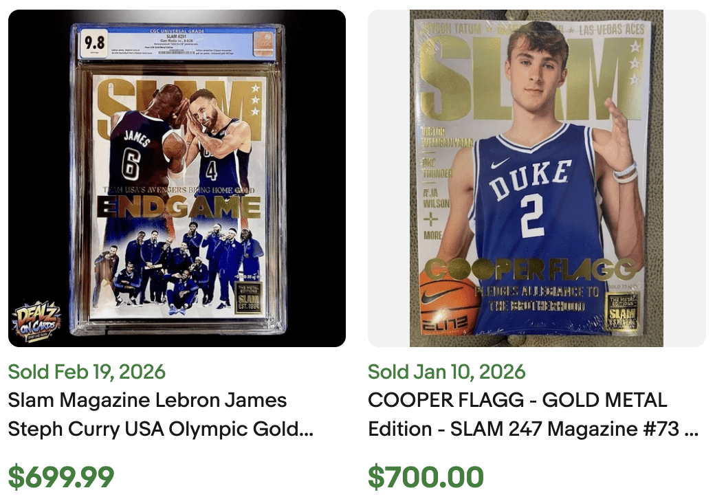 Slam Magazine Gold Metal for Sale