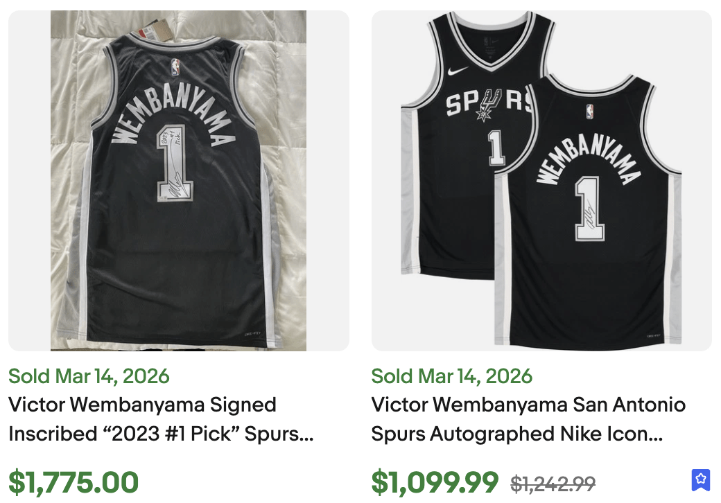 Signed Wembanyama Jersey Wemby for Sale