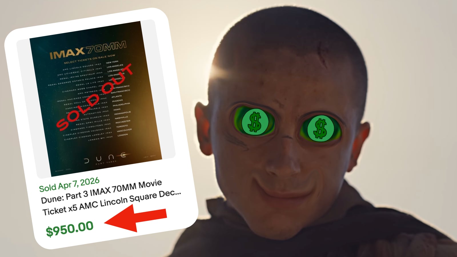 Dune Three 3 70mm Ticket Prices