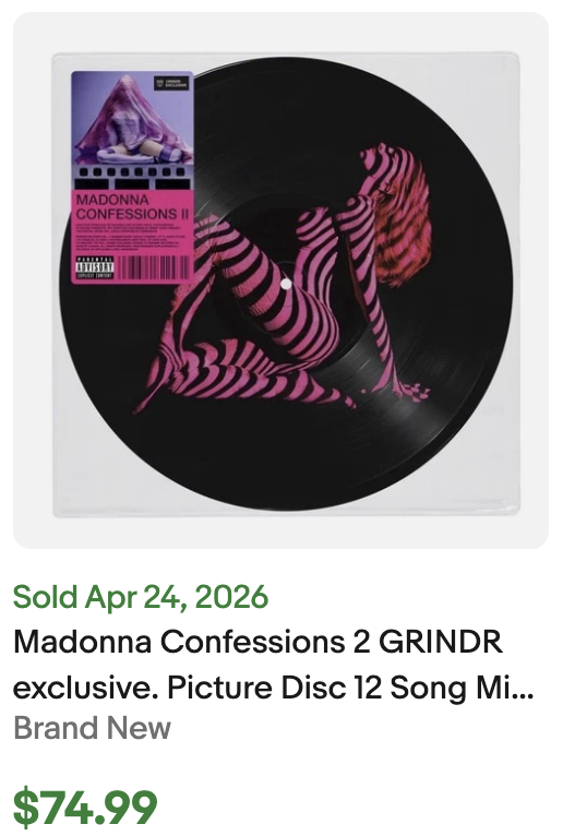 Madonna Confessions Grindr Vinyl for Sale