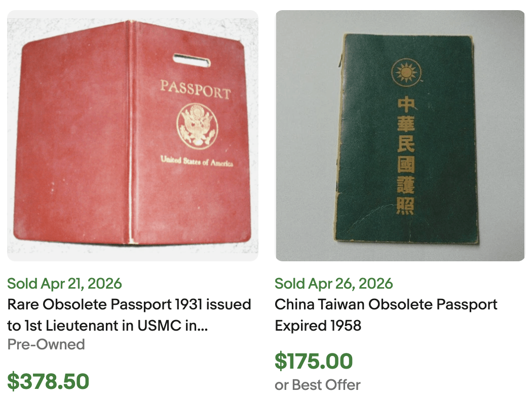 Collectible Obsolete Passport for Sale eBay