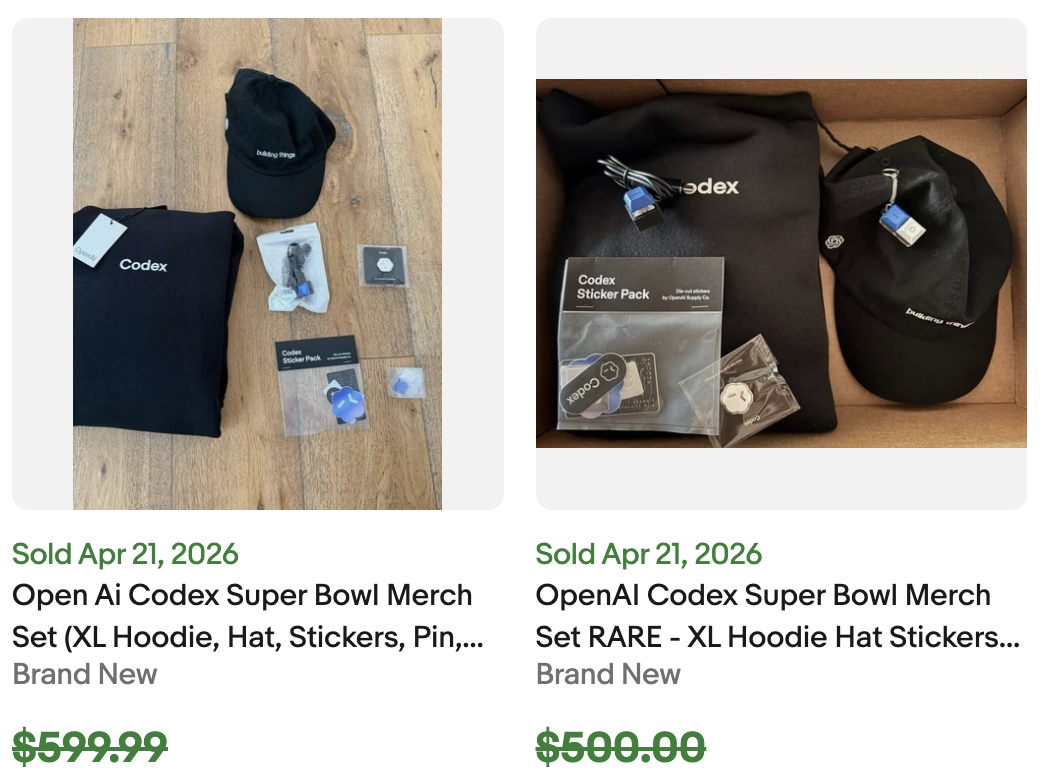 OpenAI Codex Super Bowl for Sale
