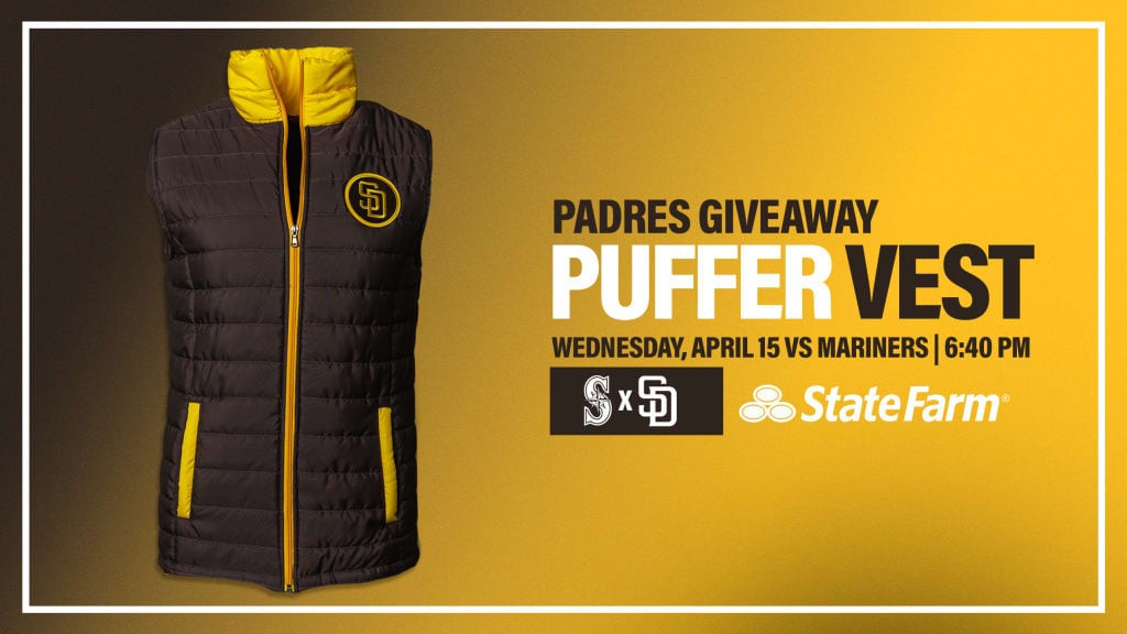 Padres Puffer Vest Promo Giveaway