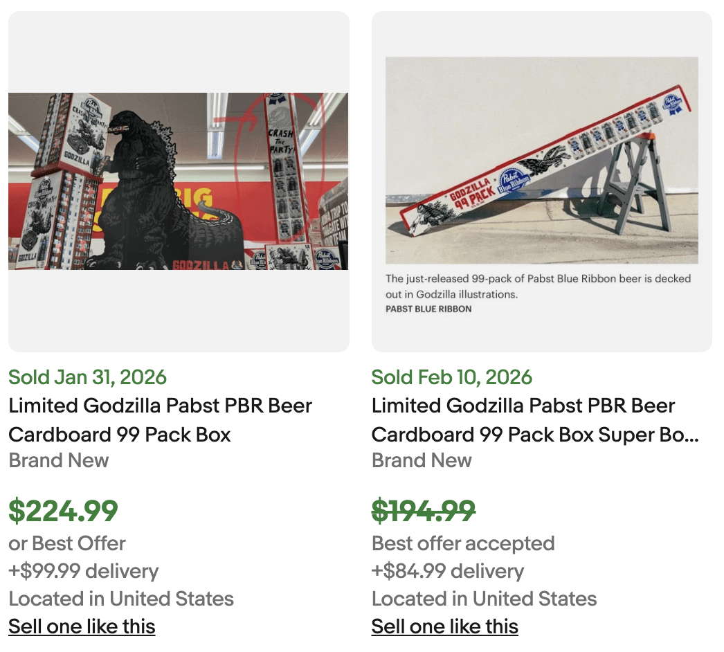 Pabst Godzilla 99 Pack for Sale