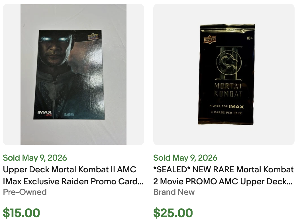 Mortal Kombat Imax Cards for Sale
