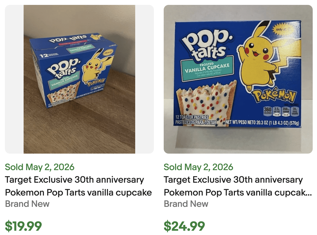 Target Pokemon Pop Tarts for Sale