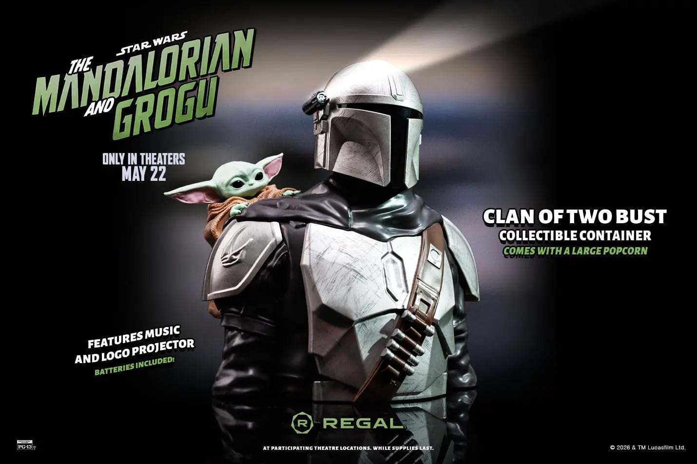 Regal Mandalorian Grogu Clan Popcorn Bust