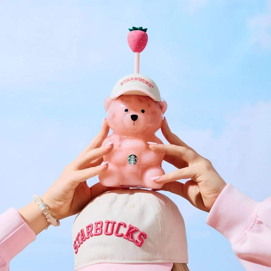 Starbucks Glass Bearista Cup Pink Strawberry