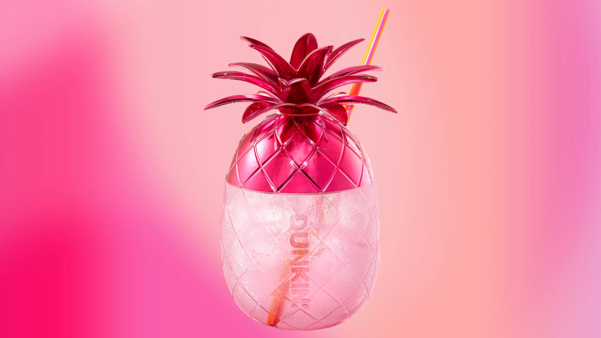 Dunkin Donuts Pink Pineapple Barbie Cup