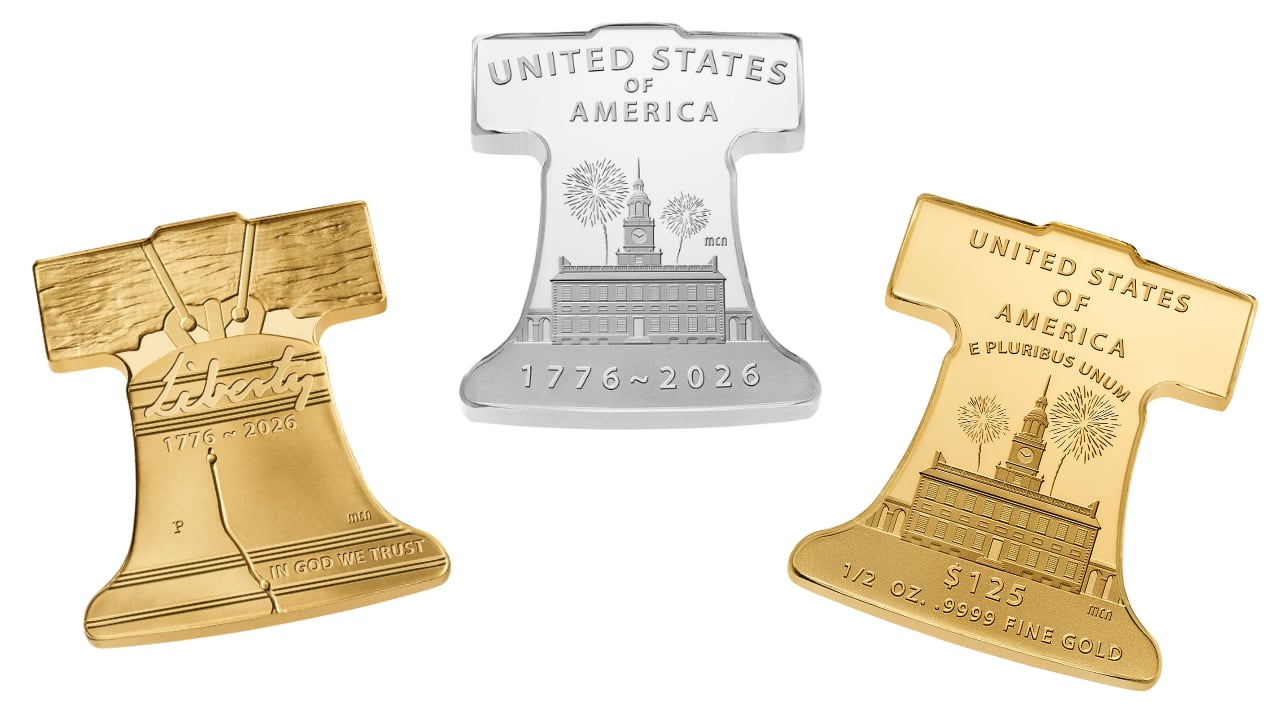 Liberty Bell Semiquincentennial Coin Silver Gold