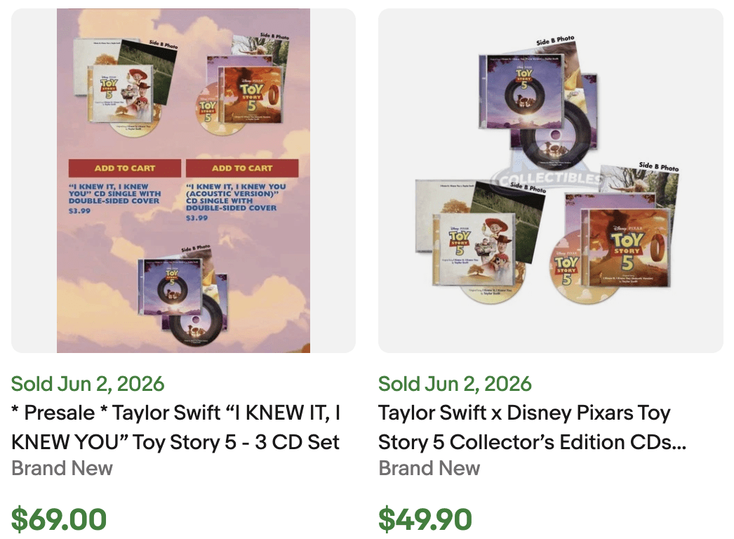 Taylor Swift Toy Story CD for Sale