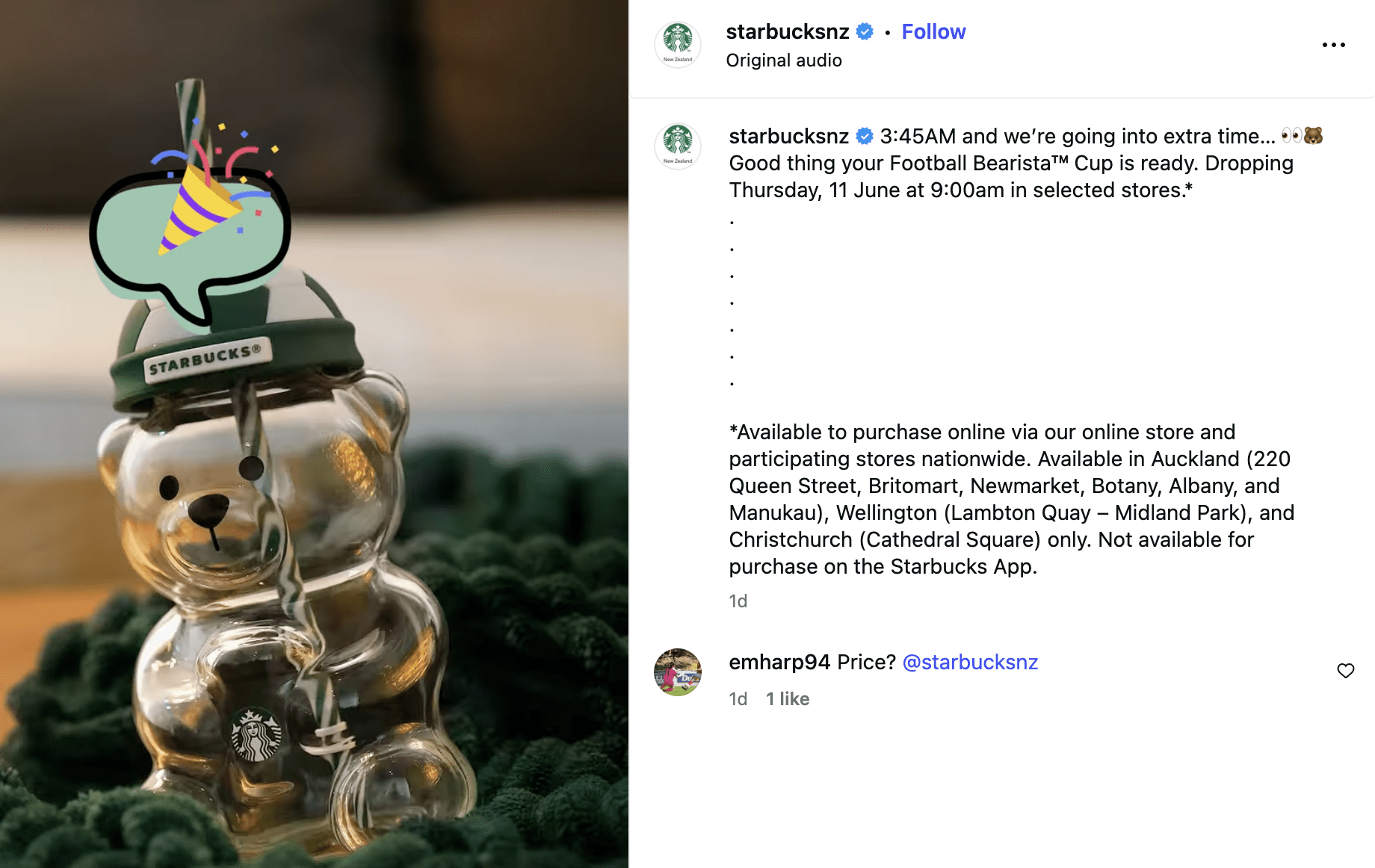 Starbucks New Zealand World Cup Bearista