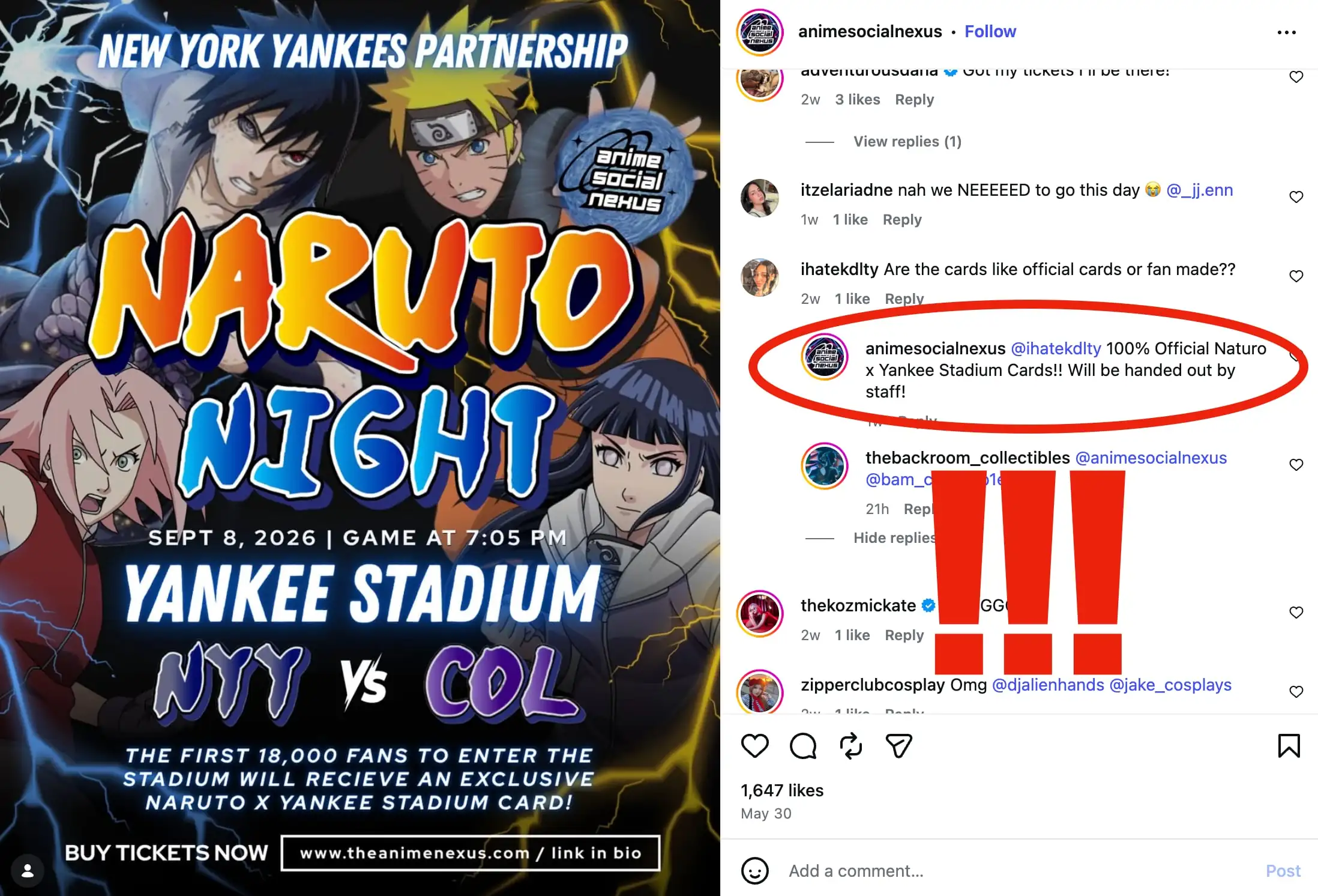 Yankees Naruto Card Anime Social Nexus