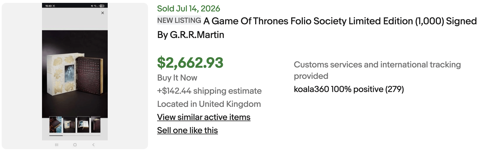 Folio Society Game Thrones for Sale