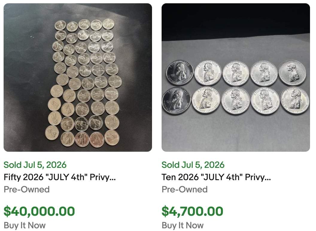 July 4 Privy Mark Quarter Bulk Sale