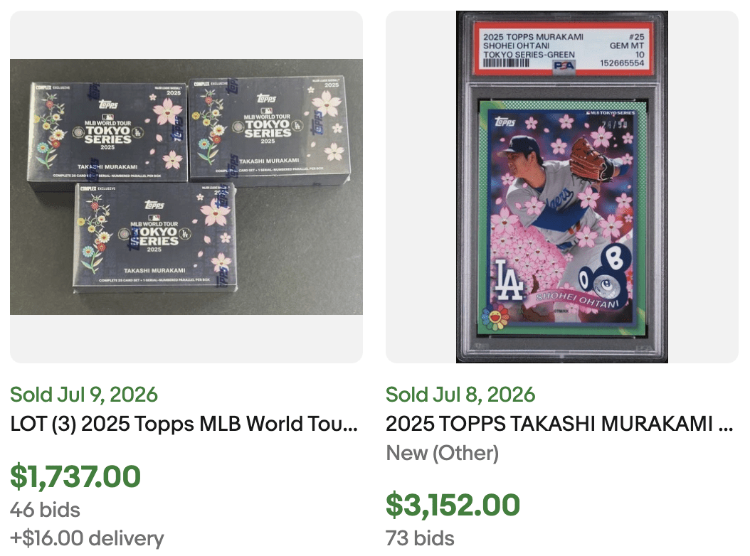 Murakami Topps Trading Cards for Sale