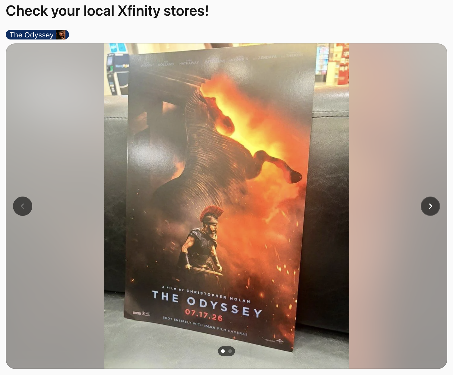 Xfinity Free Poster Giveaway The Odyssey