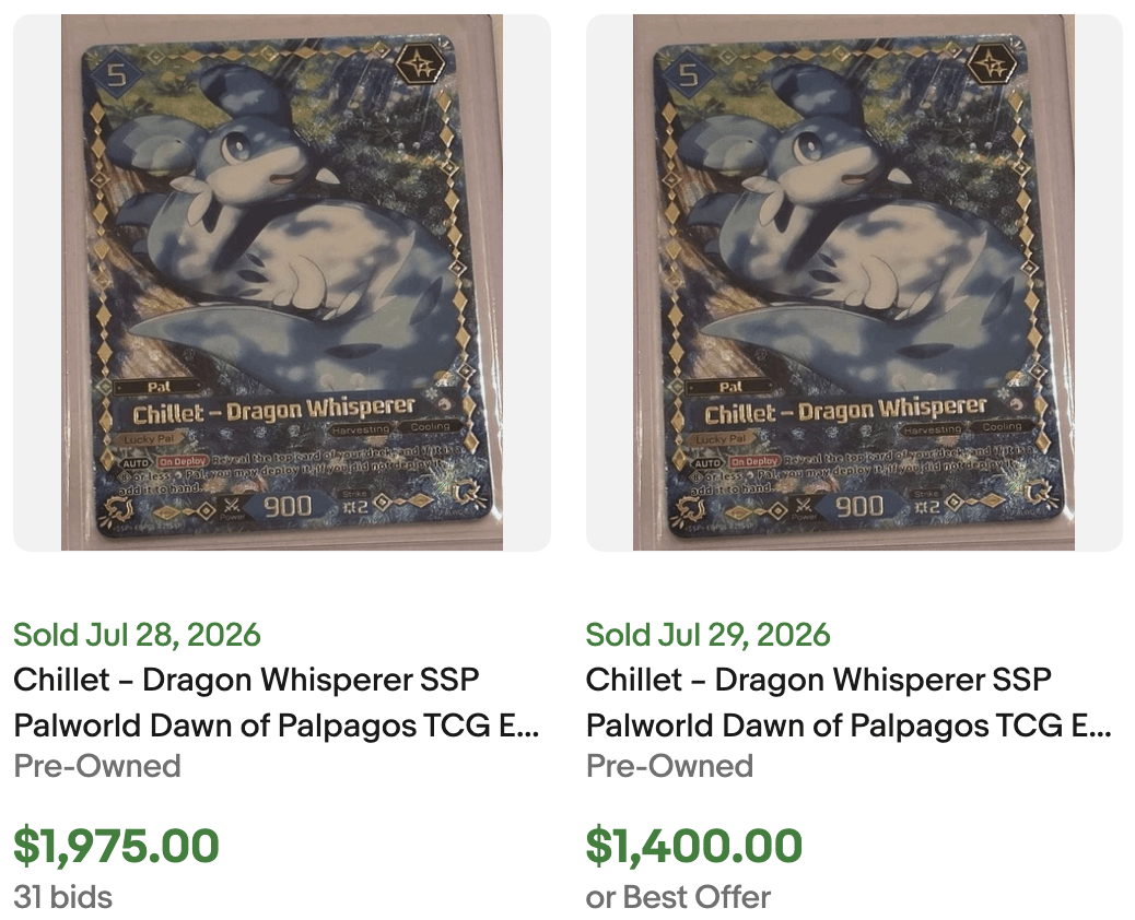 Palworld TCG Chillet Card for Sale