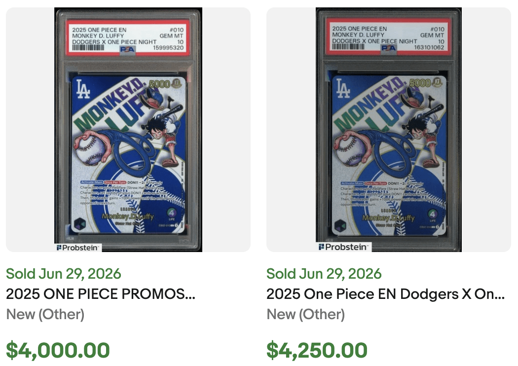 Dodgers One Piece PSA 10 for SALE