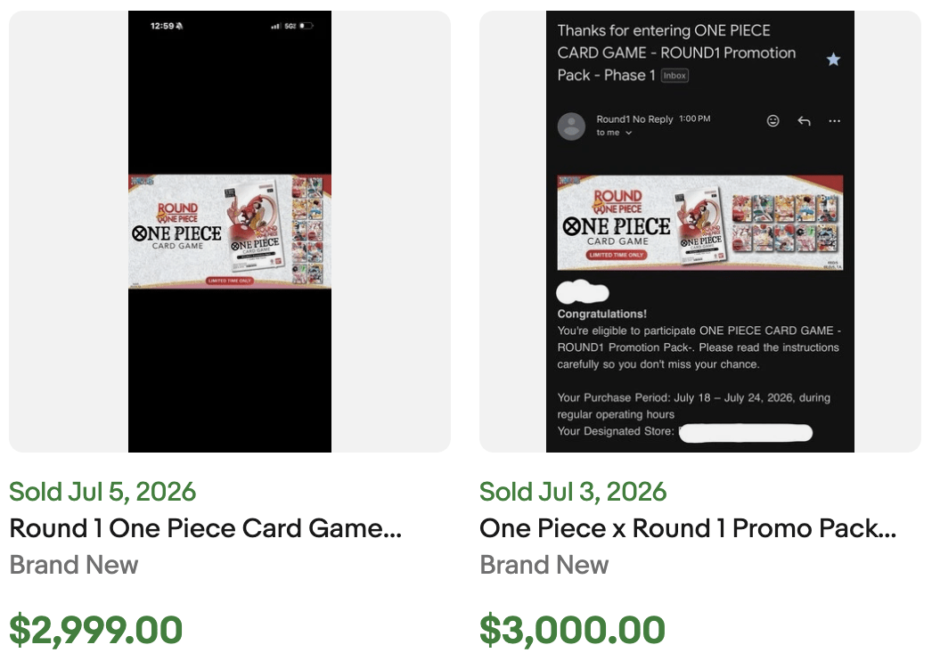 Round 1 One Piece Card for Sale