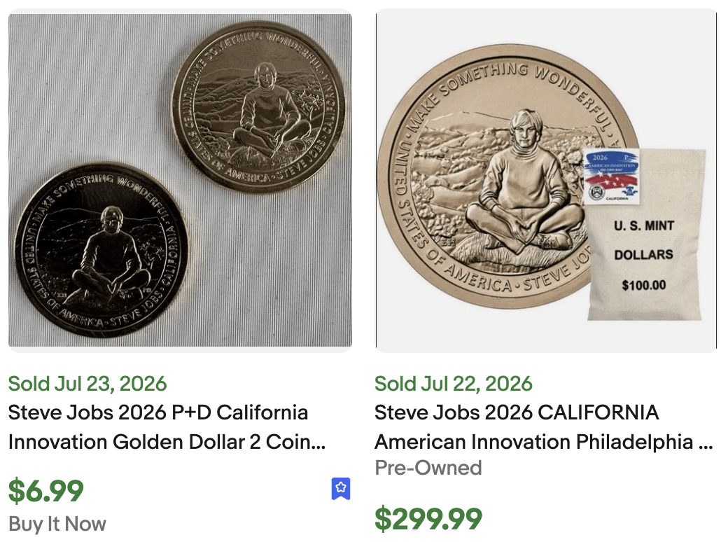 Steve Jobs Dollar Coin for Sale