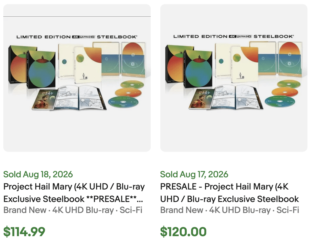 Project Hail Mary SteelBook for Sale